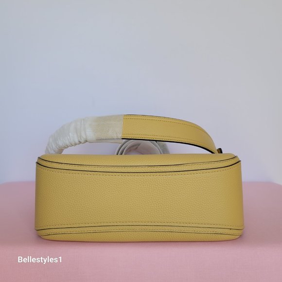 KATE SPADE Hudson Pebbled Leather Medium Flap Convertible Shoulder Bag- Mullein⭐ - Picture 9 of 16